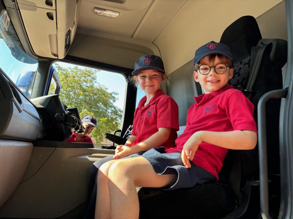 Exploring a lorry!, Copthill School