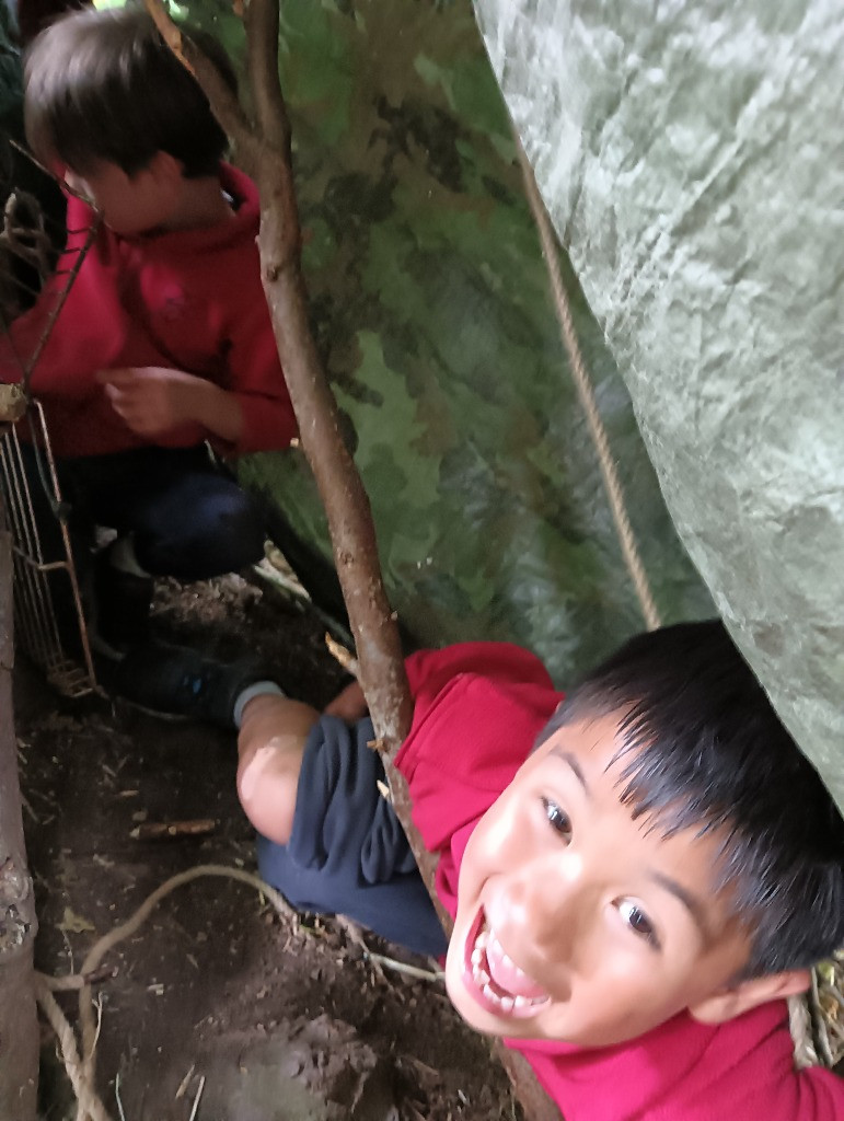 Forest school &#8211; den building and shadow art!, Copthill School